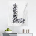 thumbnail image 1 of Letter L Tapestry, Football Theme Soccer Balls in Vertical and Horizontal Order, Fabric Wall Hanging Decor for Bedroom Living Room Dorm, 5 Sizes, Black and White, by Ambesonne, 1 of 1