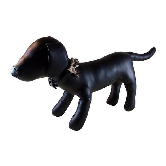 Polka Dot Bow Tie Dog Collar - Black, Small