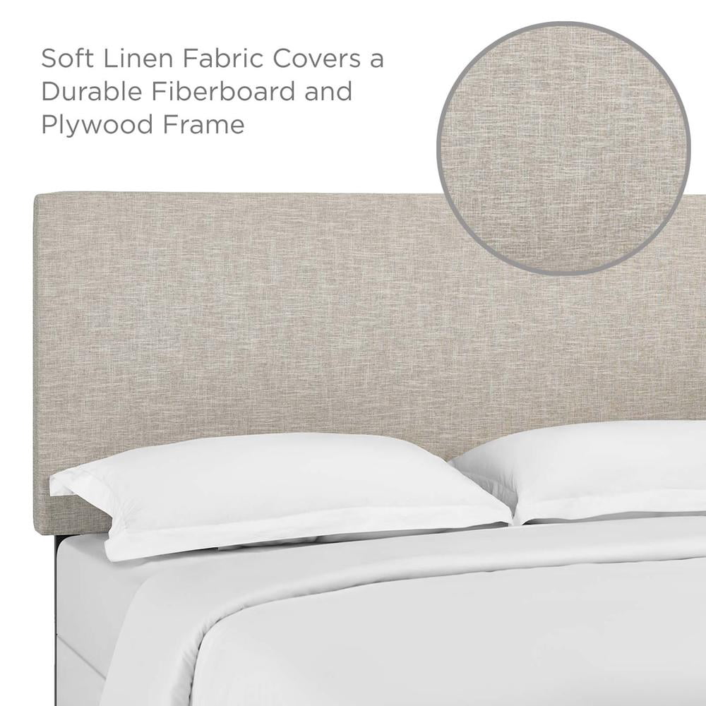 Modway Taylor Full/Queen Upholstered Linen Fabric Headboard in Beige