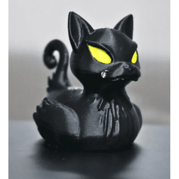 THOPBPRK Halloween Black Cat Duck,3D Printed Black Cat Duck Resin Statue, Cute Cat Ornaments for Halloween Decorations, Porch and Indoor Home Office Desk Decor, Christmas,New Year’s Gifts
