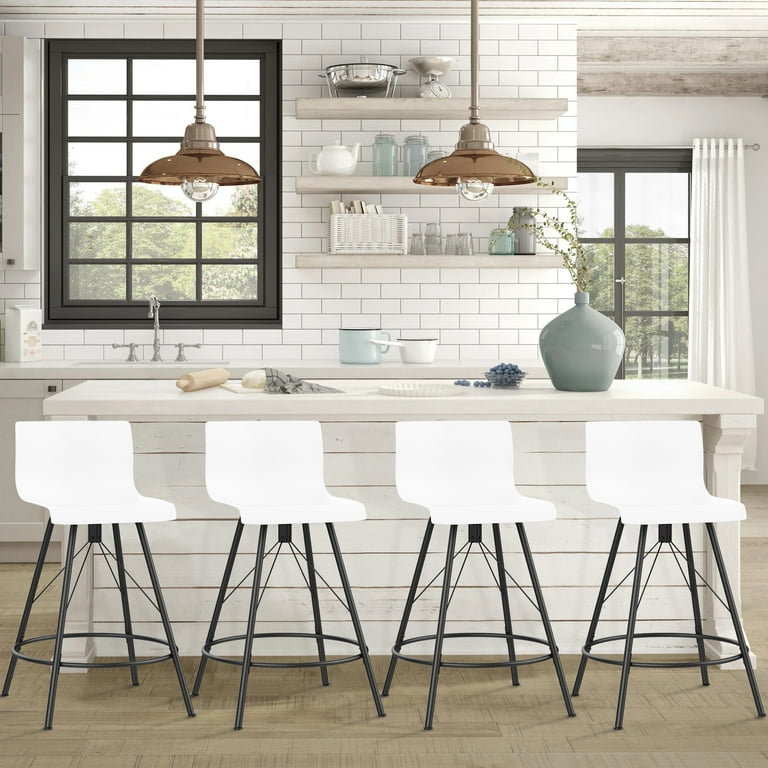 Andeworld 24 Metal Barstools Set of 4 Counter Height Bar Stools