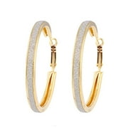 NUOKO Alloy 1Pair Dangle Arenaceous Annulus GD Eardrop Earings Grind Jewelry Women Earrings