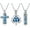 Blue, variant on 3 PCS Set Heart Lotus Cross Cylinder Cremation Jewelry for Ashes Loved One for Pet Ashes Cremation Jewelry for Women Memorial Human Pet Ashes Pendant 3 Pack Urn Necklace for Ashes