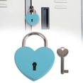 thumbnail image 2 of Heart Shaped Metal Padlock,Small Safety Lock,Multi-Use Mini Lock,Exquisite Colored Heart Shaped Padlock Comes With Matched Keys,for Diaries,Jewelry Boxes,Handbags and Small Storage Cabinets,Sky Blue, 2 of 9