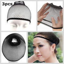 HOOWIFFY 3Pcs Protective Wrapping Hair Net for Daily Use Easy to Wash Hair Collection Black