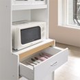 thumbnail image 5 of Pemberly Row Armoire de Cuisine en Porcelaine Haute de 24 Pouces de Large avec Rangement pour Micro-Ondes, Blanc, 5 of 5