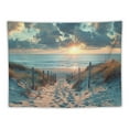 thumbnail image 5 of Creowell  Ocean Beach Scenic Tapestry Nature Blue North Holland Brown Sundown Blue Sky Seaside Costal Scenery Landscape Sand Vivid Wall Hanging Indigenous Bedroom Living Room 40x60inch, 5 of 6