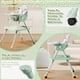 thumbnail image 5 of Juego de Mesa y Silla para Niños 3 En 1, Asiento Elevador Convertible para Comer con Respaldo Ajustable en 3 Posiciones, Bandeja Extraíble, Ruedas Giratorias de 360 Grados, 64 * 75 * 97cm (Gris), 5 of 9