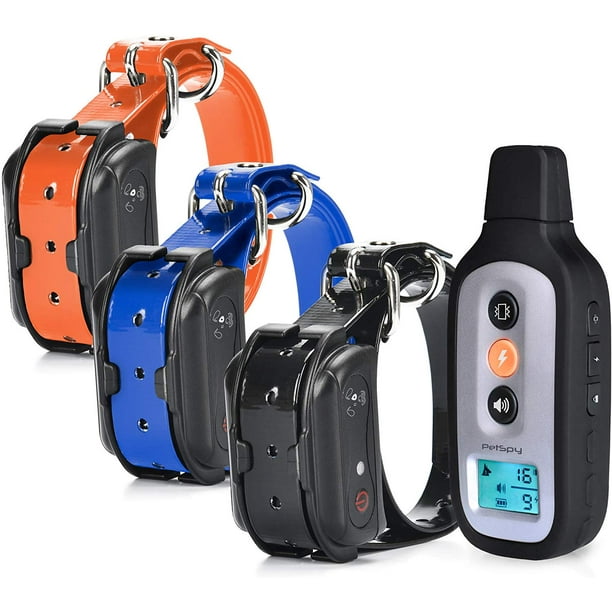 PetSpy XPro 3 Dog Training Shock Collar for Three Dogs with Remote, Fully Waterproof Vibration