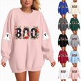 thumbnail image 2 of Godom Halloween Sweatshirts for Women Pumpkin Graphic Crewneck Long Sleeve Tops Casual Loose Pullover Shirts 2025 Clothes, 2 of 7