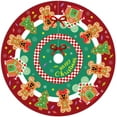 thumbnail image 4 of Christmas Tree Skirt Decorations 48inch Cute Xmas Mouse Gingerbread Tree Skirt Red and Green Gingerbread Style Christmas Tree Decor for New Year Winter Holiday Party Supplies, 4 of 6