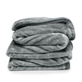 thumbnail image 3 of Clara Clark  Ultra Plush Thick Reversible Microfiber Heavy Blanket - Raschel Imitation Mink Blanket Charcoal Stone Gray Full - 55x82 Solid Color, 3 of 5