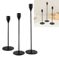 thumbnail image 6 of Candlestick Holder Matte Romantic Decorative Metal Tapered Candle Stand for Wedding Party Dinner Black 3pcs, 6 of 8