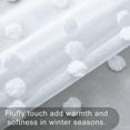 thumbnail image 2 of White Bedroom Curtains 63 Inch Length 2 Panel Rod Pocket Shabby Chic Farmhouse Cozy Pom Pattern Dot Textured Window Semi Sheer Short Boho Cute Curtains for Nursery Kitchen Sill Therapy Room Decor, 2 of 7