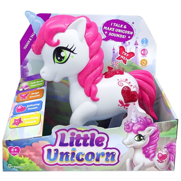 Dragon-i: Touch & Talk - Little Unicorn - Pink & White Figure, Talk Back Function, Light-Up Horn, Magical Sounds, Interactive Toy, Toddlers & Kids 2