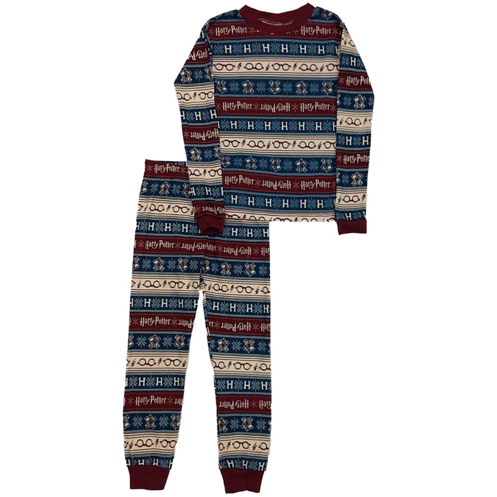 Harry Potter - Boys Blue &amp; Red Harry Potter Christmas Pajamas Cotton