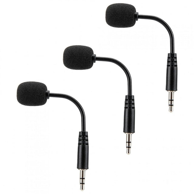 3PCS Adjustable Flexible Extended Mini Microphone with High Sensitivity for Computer, Mobile Phone, Plug and Play
