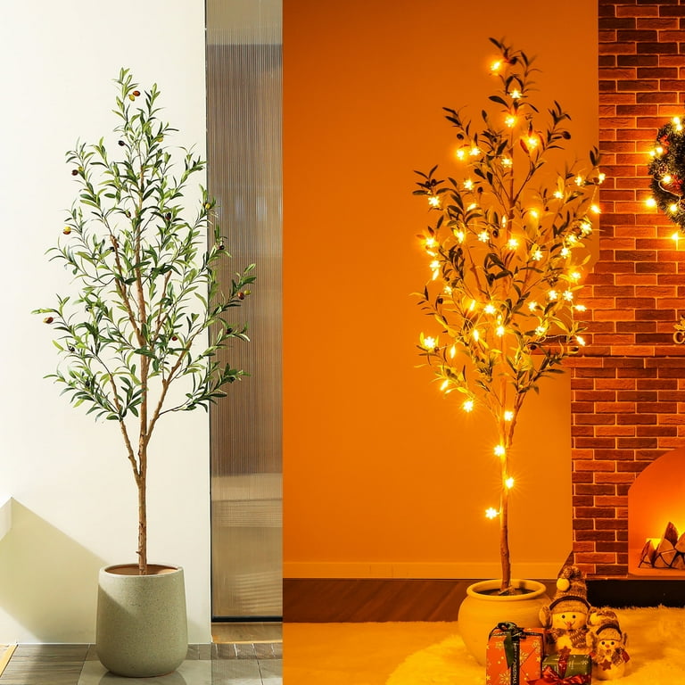 DR.Planzen 6ft Artificial Olive Tree, Tall Faux Plant with