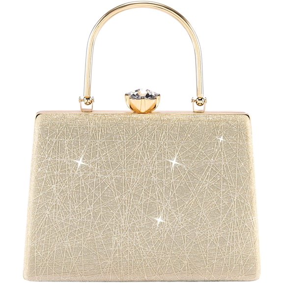 PIKADINGNIS Women Evening Handbag Top Handle Wedding Clutch Purse Bag Crossbody Tote Shoulder Handbags Cocktail Prom Frosted