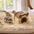 thumbnail image 5 of Natural Wood Hamster House Maze Multi-Chamber Hideout and Removable Platform, Wooden Small Animal Habitat Hideaway for Hamsters and Gerbils(4.7Inch,C), 5 of 6