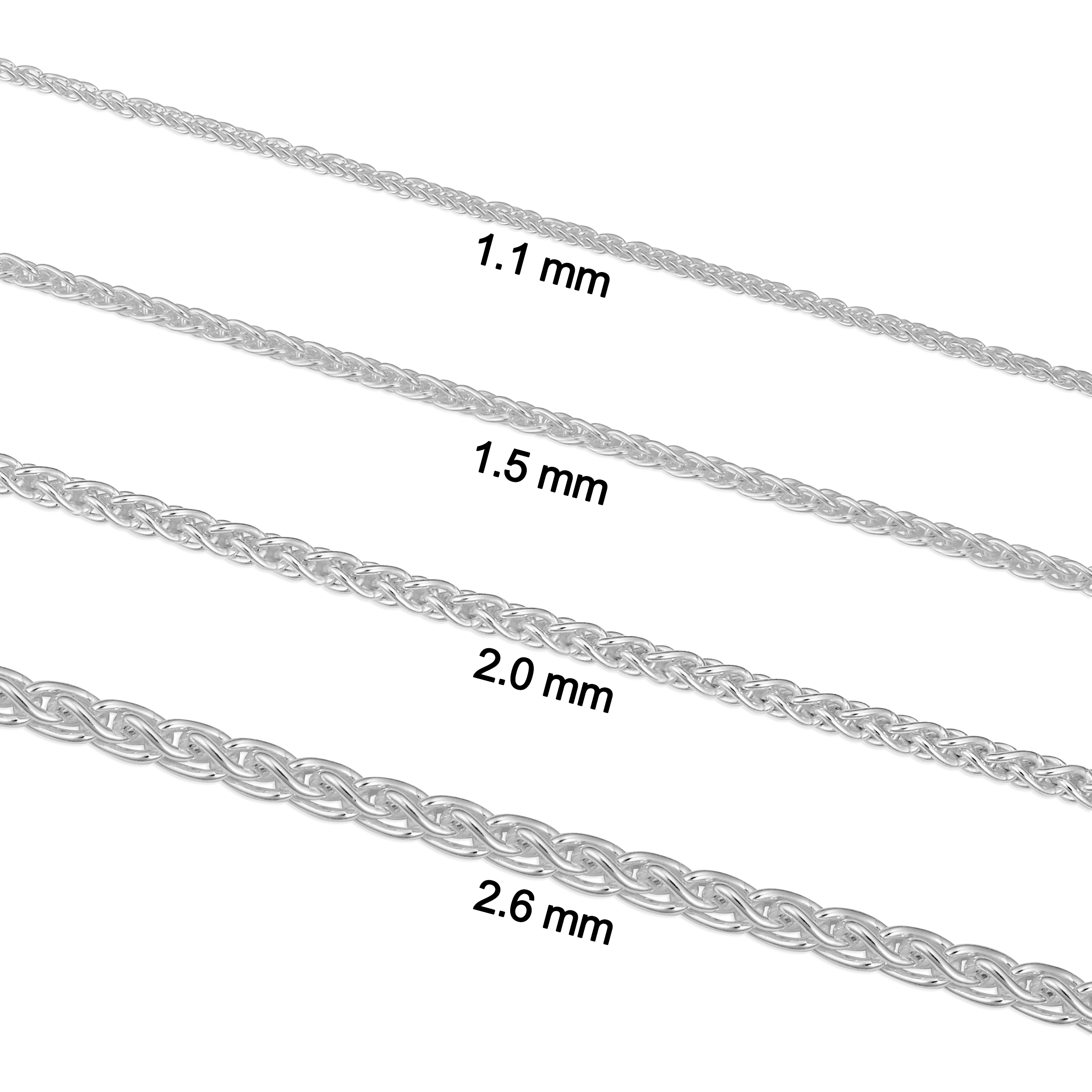 Fremada 925 Sterling Silver Wheat Chain Necklace, 14 Inch photo 2