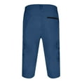 thumbnail image 4 of Men's Shorts Below The Knee Lightweight Walking Seven Point Belt Pocket Cargo Exercise Fishing Short Pants for Men Blue, 4 of 4
