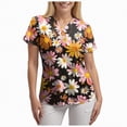 thumbnail image 6 of HCNTES Scrubs for Women V Neck Short Sleeve Print Nursing Uniform Top with Pockets Soft Casual Uniform(Watermelon Red,M), 6 of 7