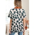 thumbnail image 2 of Chic Leopard Print Button Blouse for Women – Short Sleeve Casual Style, Ideal for Summer Days, L, 2 of 12