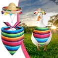 thumbnail image 2 of Mexican Porch Goose Outfits for Plastic 23"/ 17'' Lawn Goose Statue Clothes Mexican Sombrero with Bandana Scarf for Garden Decoration Party Patio Yard, 2 of 6