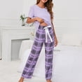 thumbnail image 1 of Nightwear Set, Breathable Drawstring Closure Pants Short Sleeve Pajama Set Loose Pullover Top For Female For Home ANGGREK Otros, 1 of 6