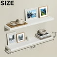 thumbnail image 6 of Jouetondream 39x7 Wood Floating Shelves, Wall Mount Hanging Shelves Storage Shelves Perfect for Living Room,Bathroom and Kitchen(White,Set of 2), 6 of 8
