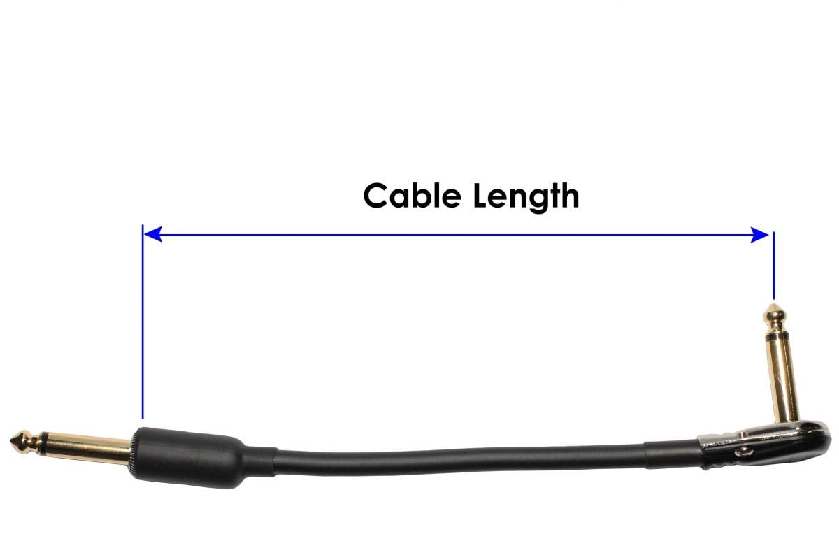 2 Ft Castline Gold Mogami 2524 Guitar Pedal Board Effects Switcher Patch Cable 1/4 TS Low Profile and Short Barrel Connectors