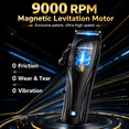 thumbnail image 2 of Magnetic Hair Clippers for Men - 9000RPM Barber Trimmer with Upgrated Levitation Motor, Cordless Beard Shaver for Hair Cutting & Grooming, 2 of 6