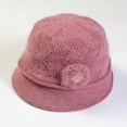 thumbnail image 2 of YooGuoGuo Wool Knit Bucket Hat for Women Vintage Elegant Floral Cloche Fleece Lined Warm Winter Caps for Cold Weather Gift, 2 of 7