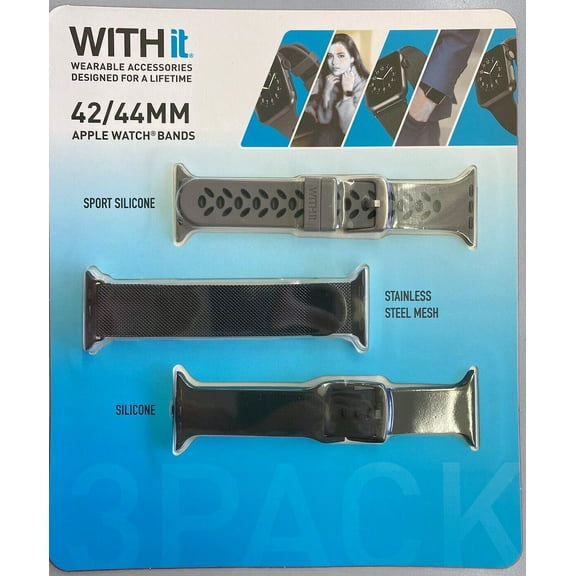 WITHit Bands for 42mm or 44mm Apple Watch, 3 Pack