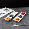 thumbnail image 5 of 1PC Rectangular White Ceramic Plate Stackable Appetizer Snack Dip Plate, 5 of 5