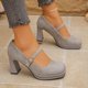 thumbnail image 5 of Los Tacones de los Pies Anchos de las Mujeres de Moda Desgaste Casual Versátil de Gran Tamaño de Bajo Corte Hebilla Correa Dedo Del Pie Tacón Grueso Zapatos de Tacón Alto con Plantillas de Zapato Gru, 5 of 9