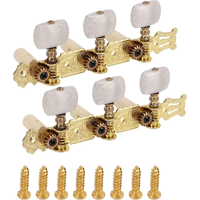 Durable 2Pcs Guitar Tuners Machine Head, Classical Guitar String Tuning Pegs Keys Tuners Set White Button - Designed to Meet Your gardening requirements