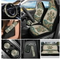 thumbnail image 2 of Yuyamidu Boho Car Seat Cover Full Set of 12 Dog Paw Auto Steering Wheel Cover Seatbelt Shoulder Pad Coasters Keychain Universal Car Accessories, 2 of 6