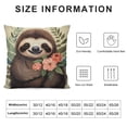 thumbnail image 5 of Patifu Sloth Flowers Graphic Decorative Cushion Cover for Home Couch Living Room Sofa, Short Plush Material, 1PC, Home Furnishing Theme 20x20in, 5 of 5