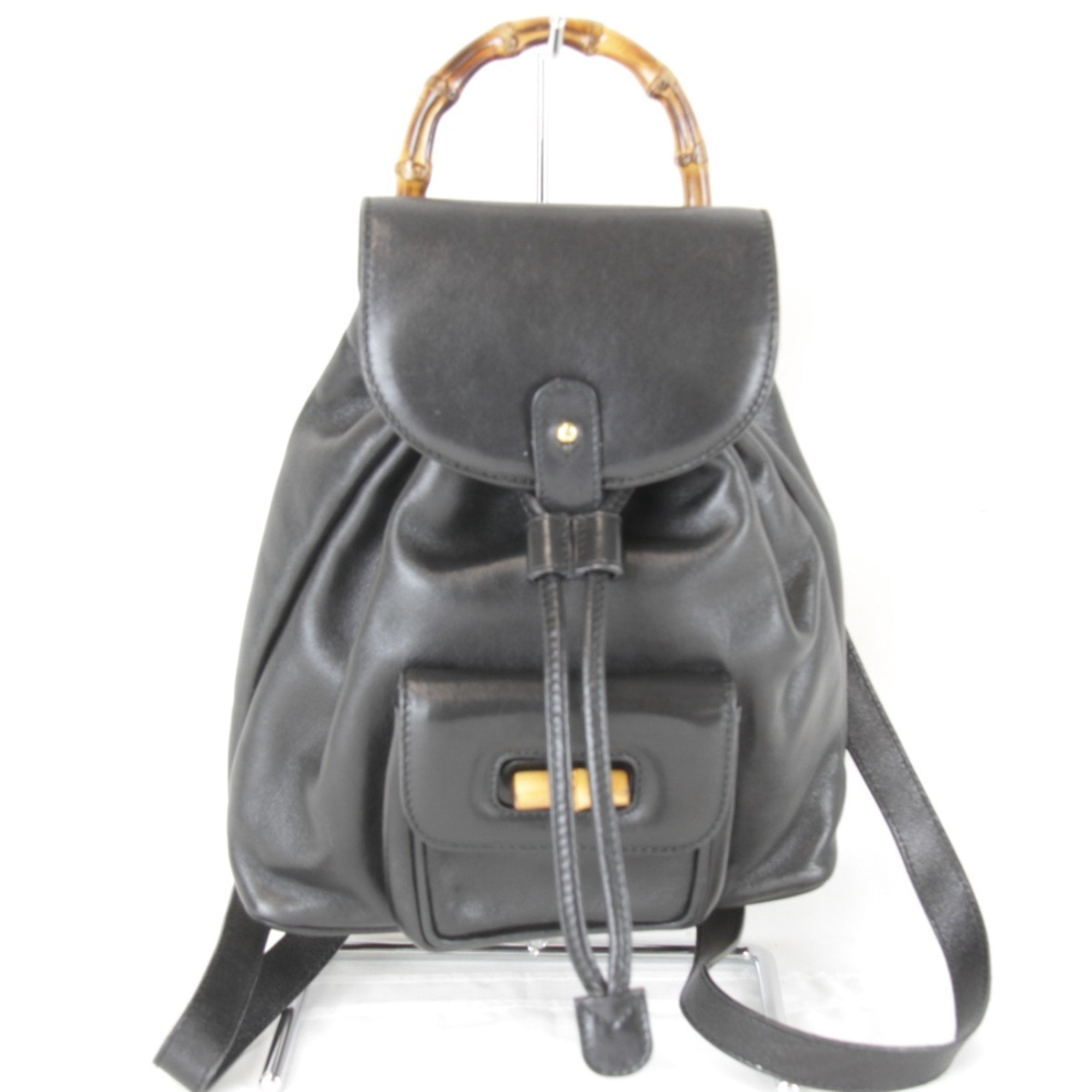 Pre-Owned GUCCI Bamboo Mini Backpack 003/1705/0030, Black 