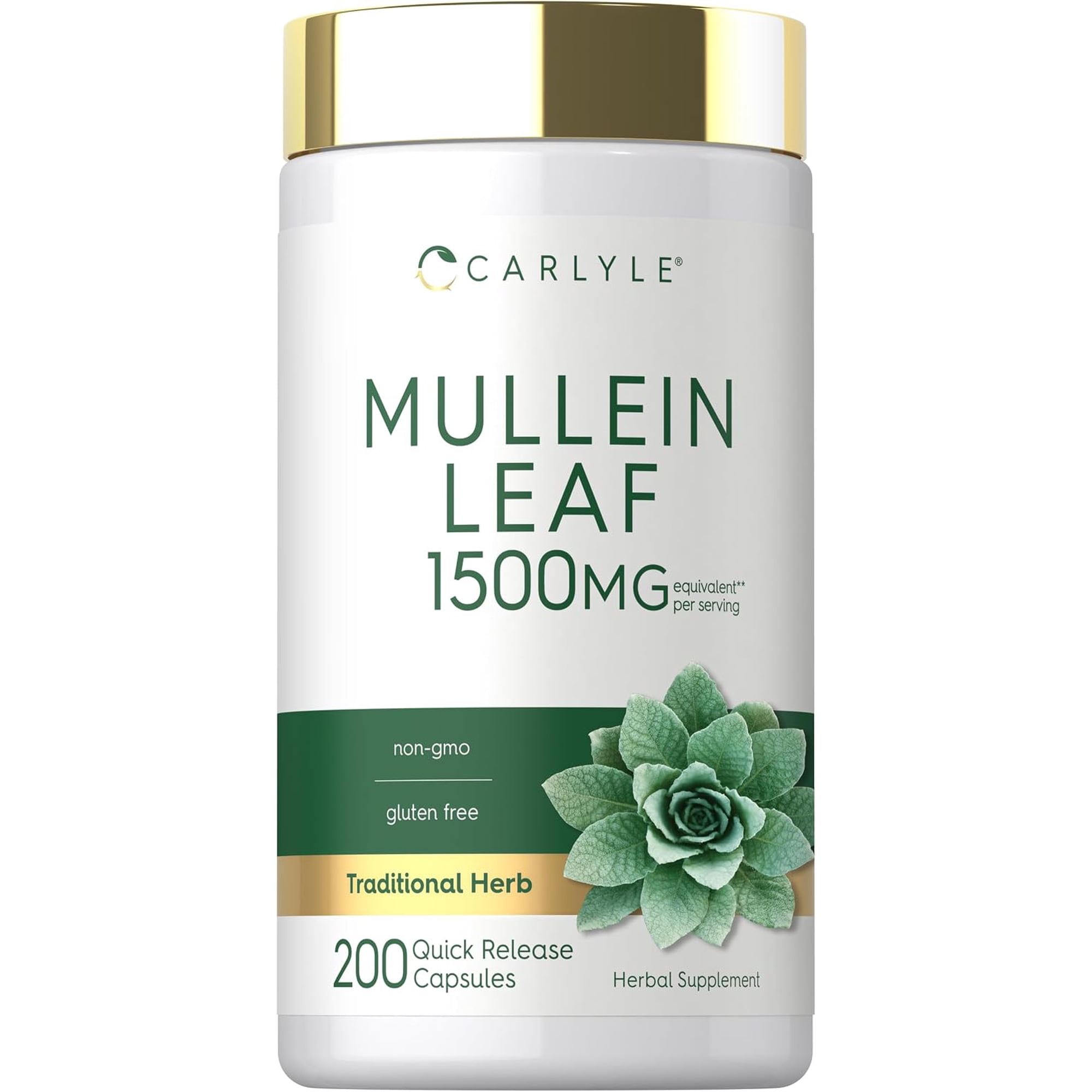 Mullein Capsules 1500mg | 200 Pills for Men and Women | Verbascum Thapsus | by Carlyle