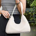 thumbnail image 1 of Bolso de media luna para mujer Bolso de mano elegante de cuero de PU Bolso de media luna para mujer de color sólido FLhrweasw Nuevo, 1 of 6