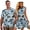 Blue Leaves, variant on Matching Couple Outfits Mens Button Down Shirt Brown Hawaiian Flower Tops Size L and Women's Sleeveless Round Neck Patchwork Dress Polyester Flowy Tank Dress