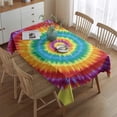 thumbnail image 2 of Colorful Rainbow Tie Dye Spiral Pattern Rectangle Tablecloth 60"x84",Waterproof Polyester Rectangle Table Cloth, Wipeable Spillproof Polyester Tablecloth for Dining, Camping, Indoor and Outdoor, 2 of 4