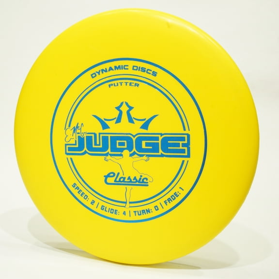 Dynamic Discs Classic EMAC Judge Disc Golf Putter & Approach Disc, Pick Color/Weight [Stamp & Exact Color May Vary] Yellow 173-174 grams