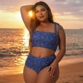 thumbnail image 2 of Agnes Orinda Women's Plus Size Swimsuit Two Piece Bathing Suit High Waisted Tummy Control Bikini Set 2X Blue, 2 of 9