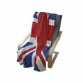 thumbnail image 4 of Union Jack Soft Flannel Fleece Blanket, British Flag with a Big Red Heart in Center Nationality Pride Concept, Cozy Plush for Indoor and Outdoor Use, 60" x 80", Royal Blue Red White, by Ambesonne, 4 of 6