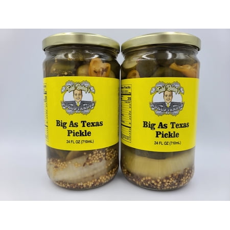 2 Pack of Todd Bosley's World Famous Big As Texas Pickles - Large 24 Oz Jar!