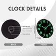 thumbnail image 3 of 12inch Wall Clocks Glow In the Dark Clock Silent Wall Clock, 3 of 5